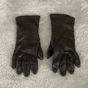 COACH brown leather gloves